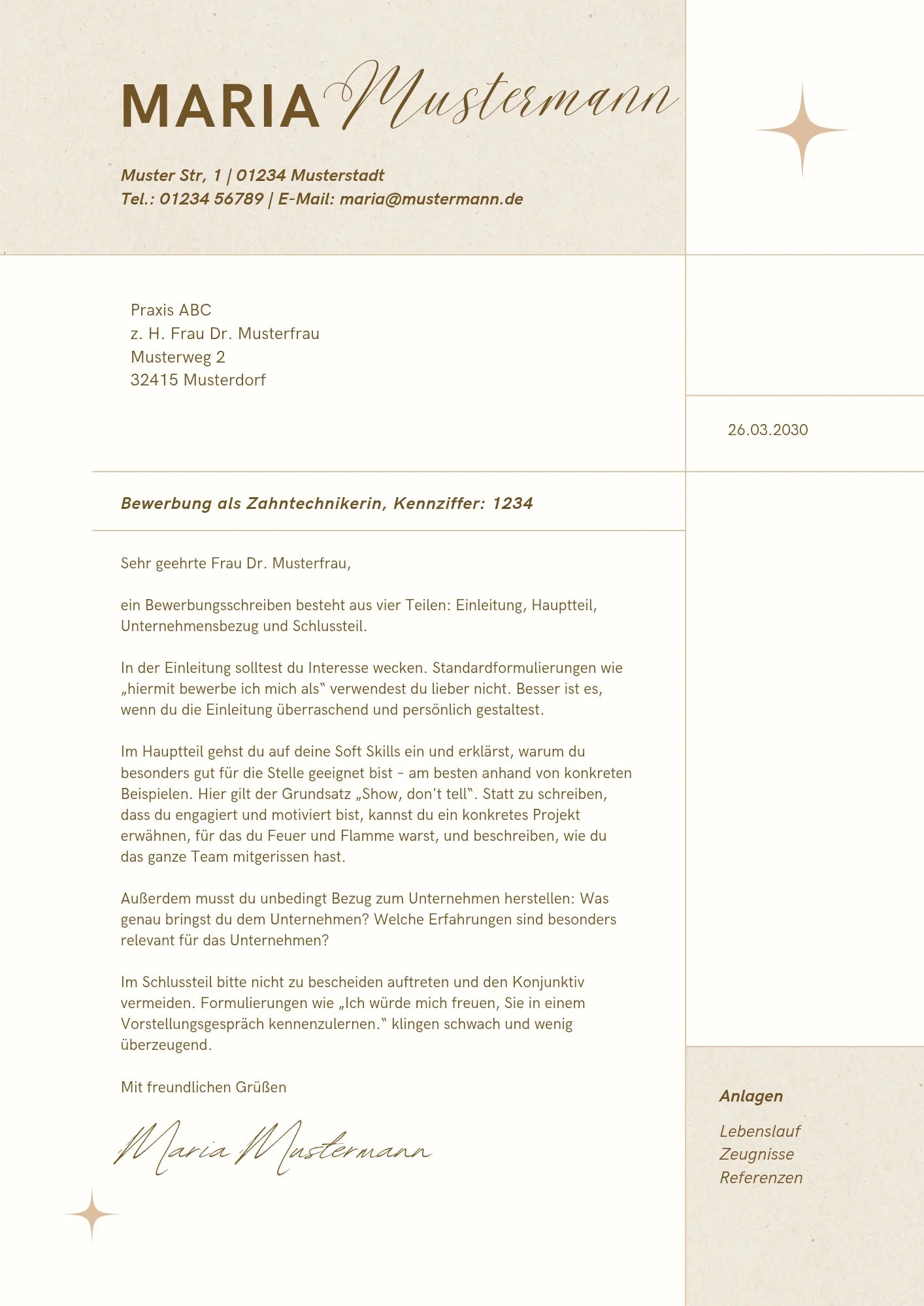 Anschreiben Design #2 |Bewerbung schreiben lassen bei "Die Bewerbungsschmiede" - Die Bewerbungsschmiede