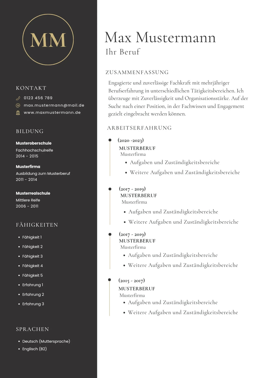 Bewerbungs-Set Design Edel mit Deckblatt, Anschreiben und Lebenslauf von "Die Bewerbungsschmiede" - Die Bewerbungsschmiede